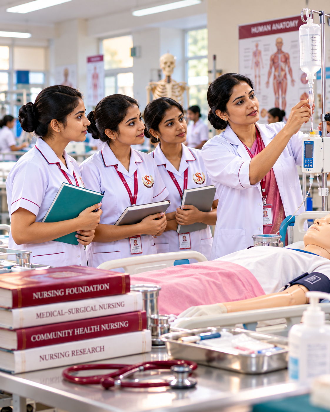 Nursing students learning